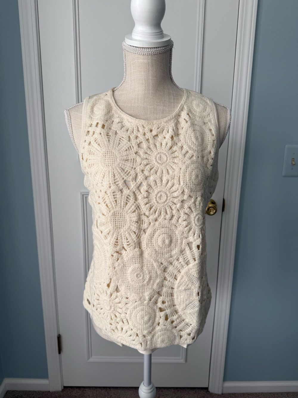 Maurices Cream Crochet Tank Top